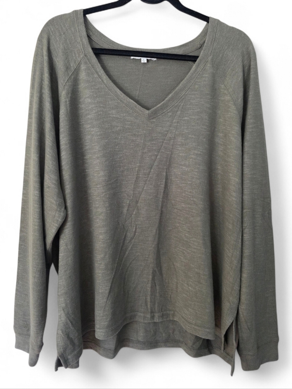 Z Supply Green V-neckline Long Sleeve Relaxed Fit Size L